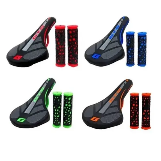 Banco Selim Gts Exotic + Manopla Mtb/speed Bicicleta - Cores