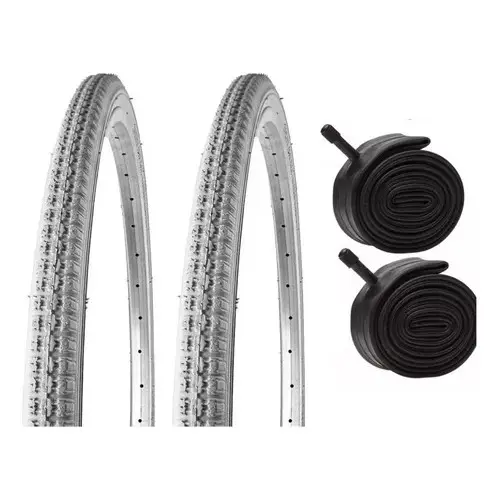 Par Pneus Cadeira De Rodas Aro 24x1.3/8 + Camaras Pirelli Cor cinza