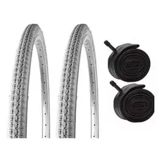 Par Pneus Cadeira De Rodas Aro 24x1.3/8 + Camaras Pirelli Cor cinza