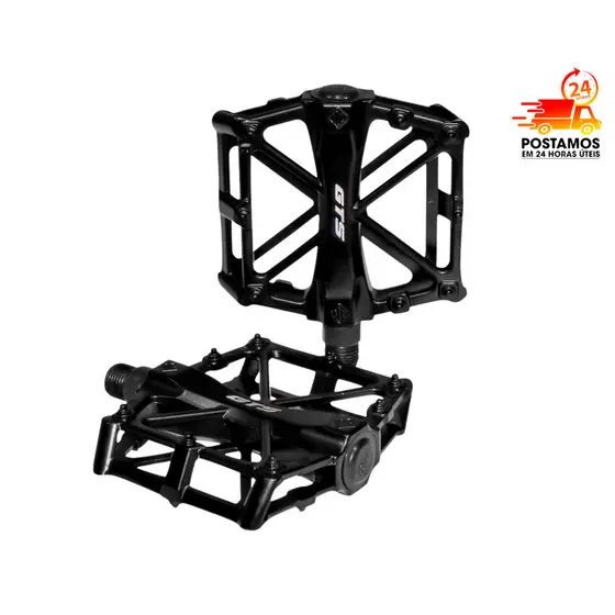 Pedal Plataforma 9/16 Aluminio Prata/preto Bicic Dh Bmx Bike