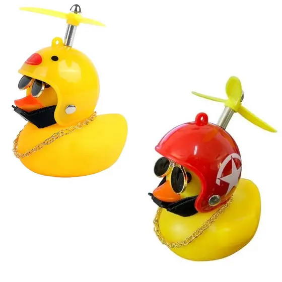 Buzina Patinho Pato Guidão Bicicleta Bike Moto C/ Led Hélice