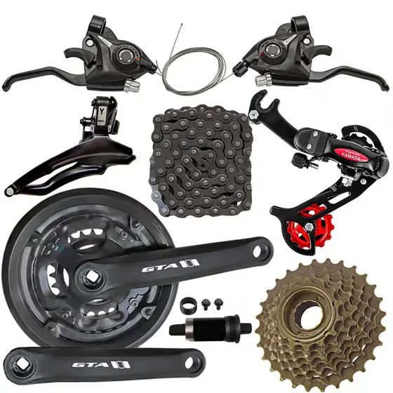Kit Bike 21v Marcha  Rapdfire Catraca Corrente Pedivela Cambio Gancheira