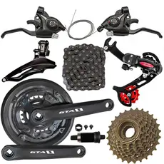 Kit Bike 21v Marcha  Rapdfire Catraca Corrente Pedivela Cambio Gancheira