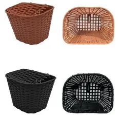 Cesta Dianteira para Bicicleta em Plástico Estilo Vime – Praticidade e Charme no Seu Pedal!