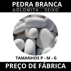 Pedra Seixo Branco Dolomita 5kg Direto da Fábrica Ideal para Decoração de Vasos e Jardins