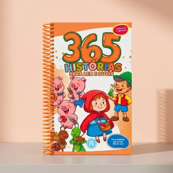 365 Histórias Para Ler e Ouvir Ouça com QR Code Espiral Contos Educativos para Ler e Escutar