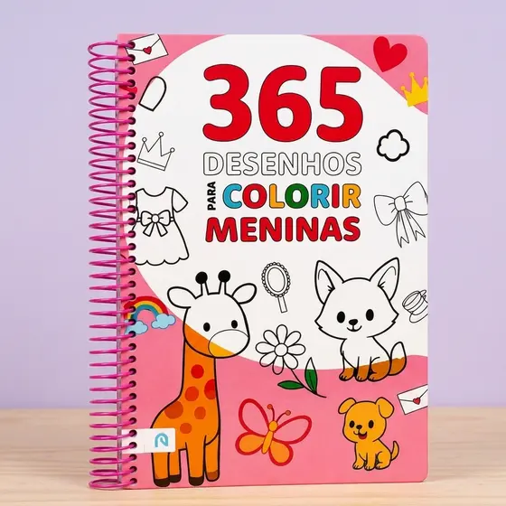 365 Desenhos para Meninas Espiral Livro de Pintura Infantil Educativo
