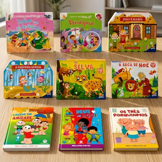 Contos Pop Up Livros 3D Educativo Com Cenários Interativos E Personagens Em Relevo