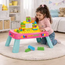 Mesinha Criativa Rosa com Blocos Play Molto Menina Cardoso