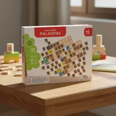 Jogo Formando Palavras MDF Brinquedo Pedagógico Infantil Pais e Filhos 2906