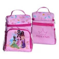 Lancheira Térmica 2 Compartimentos Princesas Disney Oficial kids escolar passeio