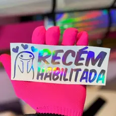 Adesivo Recem Habilitada Holográfico furta cor