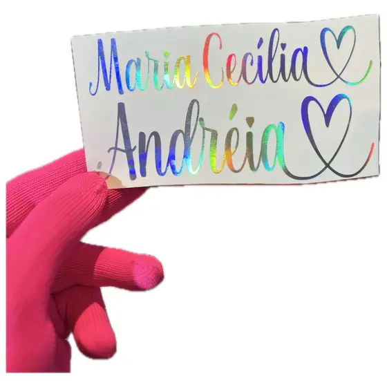 4 Adesivos nome 15cm de largura escrever no chat