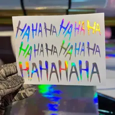 Cartela de Adesivos Ha Ha Ha coringa 16x12cm ATENÇÃO NAS MEDIDAS