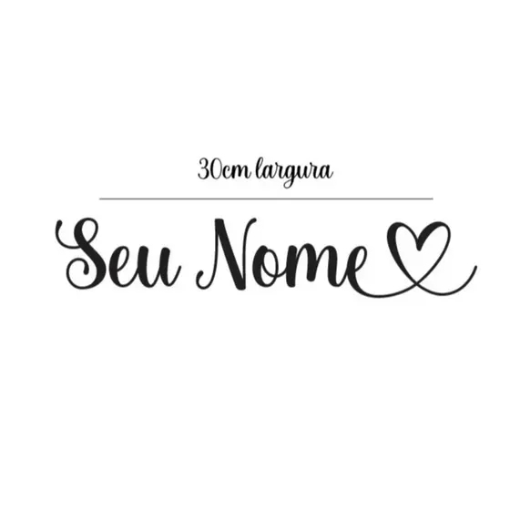 Nome namorada Adesivo nome 30cm - coraçã no final