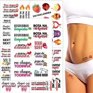 SEX SHOP 69 Tatuagens Temporária Intima Pós Depilação - Tatuagens Fake Sedução - SEX YSHOP