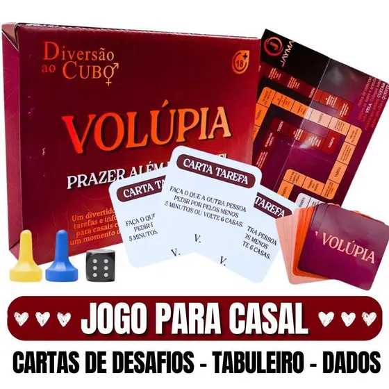 Jogo para Namorados Volúpia Diversão ao Cubo Tabuleiro Cartas e Dados para Casais