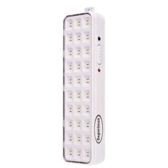 Luminária de Emergência 30 LEDs Bivolt 100LM - Ideal para Escadarias e Escritórios