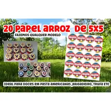 Papel De Arroz comestível  doces bolo 5cm/3cm/4,5cm Personalizado
