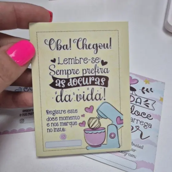 100  PANFLETO confeitaria card  modelos misto envio frases confeitaria doces bolos