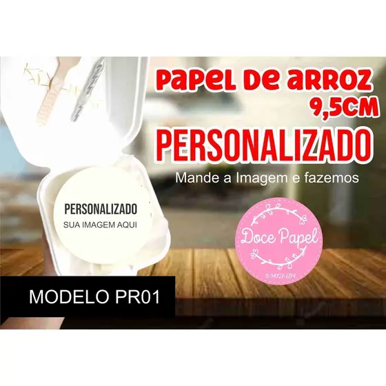 6 papel de arroz comestivel de 9,5cm bolo  festa  bento cake aniversário redondo frases personalizado