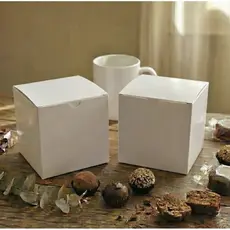 100 caixas brancas para caneca 325ml trufas pão de mel doces biscoitos mini panetone 10x10 branca
