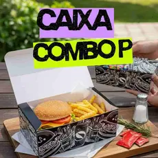 Caixa para Hamburguer Combo Kit  Embalagem Box Batata Artesanal Delivery Lanche