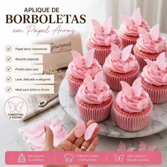 56 borboletas comestivel  recorte especial confeitaria  bolos doces cupcakes  festa aniversário