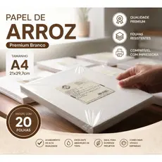 20 papel arroz branco A4 comestivel para confeitaria branco premium