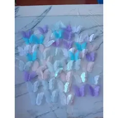 aplique 30 borboleta de organza com stras (6,5x5)