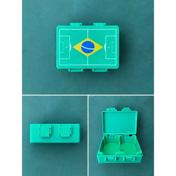Caixa de figurinhas da copa modelo campo do Brasil