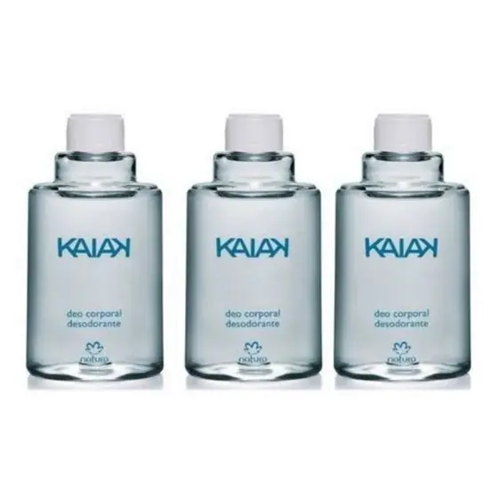 Refil kaiak masculino ou natura homem deo corporal 100ml -kit com 3 unidades