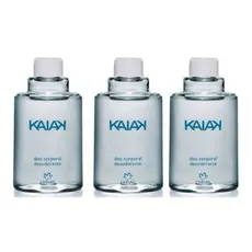 Refil kaiak masculino ou natura homem deo corporal 100ml -kit com 3 unidades