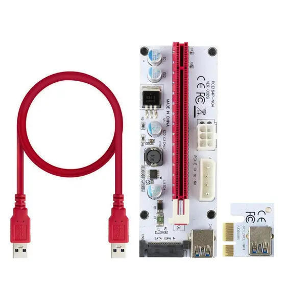 Cabo Riser USB 3.0 PCI-E 1x to PCI-E 16x Ver. 008s 60cm - Realengo