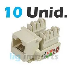 Kit Com 10 Conectores Rj45 Femea Keystone 8 Vias - Realengo