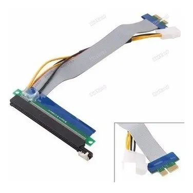 Cabo Extensor Riser Card Pci-e 1x to c16x 20cm Molex sem Capacitor - Realengo