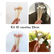 Kit 10 Unidades Varetas Decoradas De 25Cm / Varetas Para Difusor /Vareta De Madeira Aromatizador De Ambiente