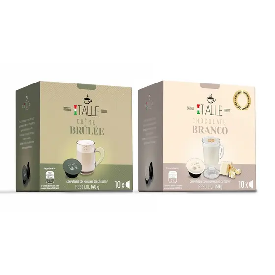 Capsulas Dolce Gusto Cafe Italle Chocolate Branco Creme Brulee 20und