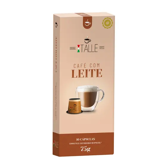 Café com leite Capsula Nespresso 10 Capsulas Café Italle