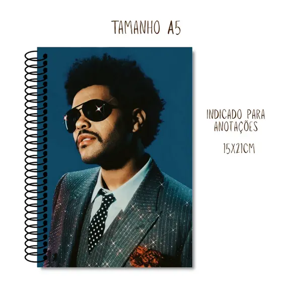 Caderno The Weeknd para Anotações / Capa Dura / 50 folhas