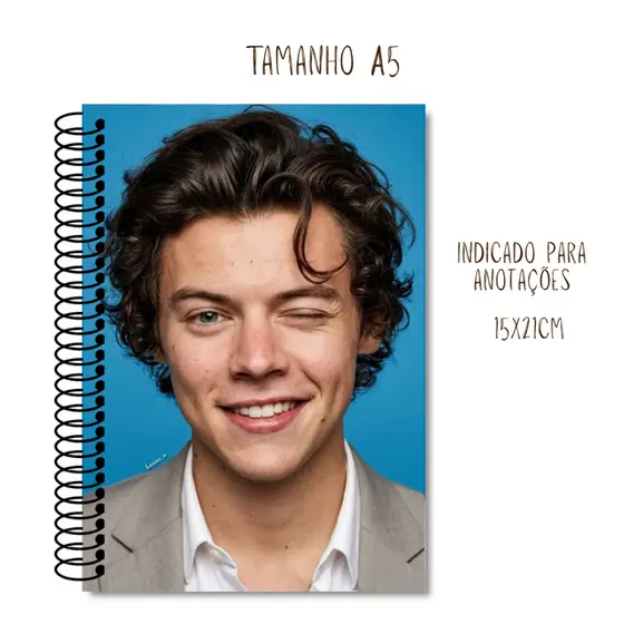 Caderno Harry Styles / Capa Dura / 50 folhas
