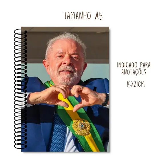 Caderno Lula Presidente para Anotações / Capa Dura / 50 folhas