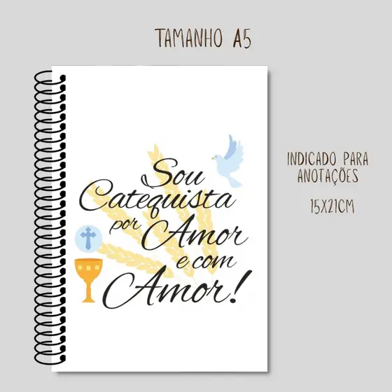 Caderno de anotações Sou Catequista por Amor - 50 folhas