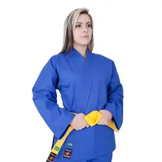 Kimono para Judo Azul + Faixa Branca Básica de Brinde - Shizen