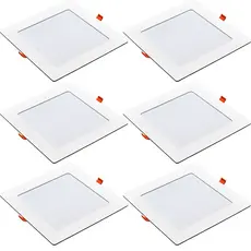 6 Painel Led Quadrado Embutir 6500K 18w Casa Comércio Avant