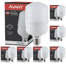 Kit 7 Lâmpada Bulbo Led 20W Luz Branca 6500K Bivolt 127v 220v Soquete E27 Avant
