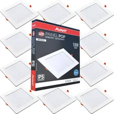 10 Painel Led Pop Quadrado de Embutir 6500W 18W Casa Teto Avant