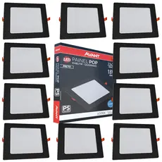 10  Luminária de Gesso Painel Plafon Quadrado Embutir 18w 6500k Bivolt Avant