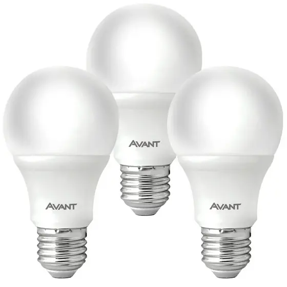 Kit 3 Lâmpadas Avant LED Branco Frio 15W 6500K 1300 Lúmens E27 Bivolt Ambientes Residenciais