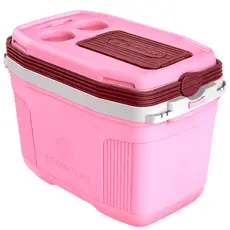 Caixa Cooler Térmico 20 Litros Rosa Termolar com Tampa Removível Porta Copos e coisas Integrado